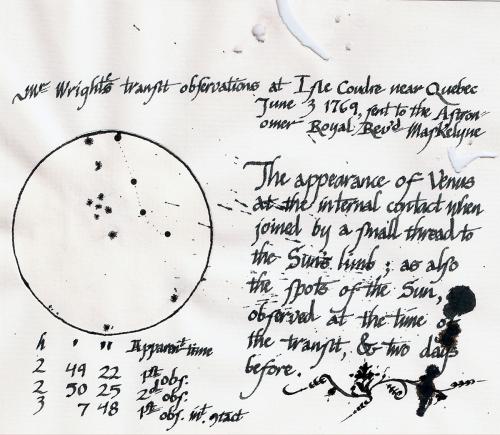 Thomas Wright's 1769 transit observations at Île aux Coudres, Lower Canada Thomas Wright's 1769 transit observations at Île aux Coudres, Lower Canada